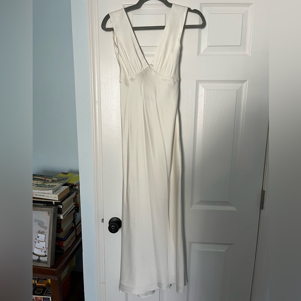 Satin White Maxi Dress